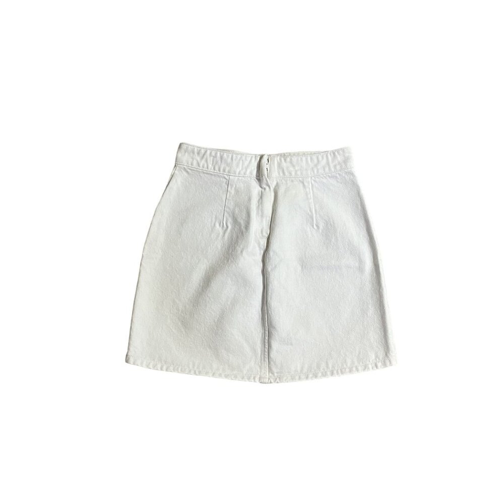 Madewell White Denim Mini Skirt With Back Zipper Closure Women's Size 23